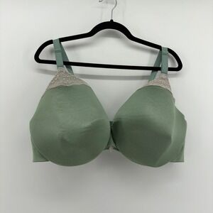 Cacique Sage Green Lightly Lined Full Coverage Lace Trim Bra 46DDD